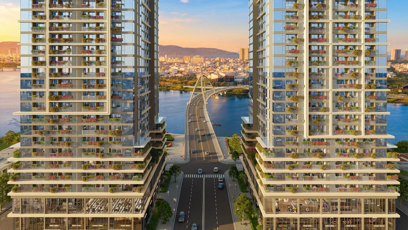 Dãy shophouse cùng tổ hợp tiện ích tầng 2 phục vụ trọn vẹn các nhu cầu sống của cư dân (Ảnh: Sun Property).