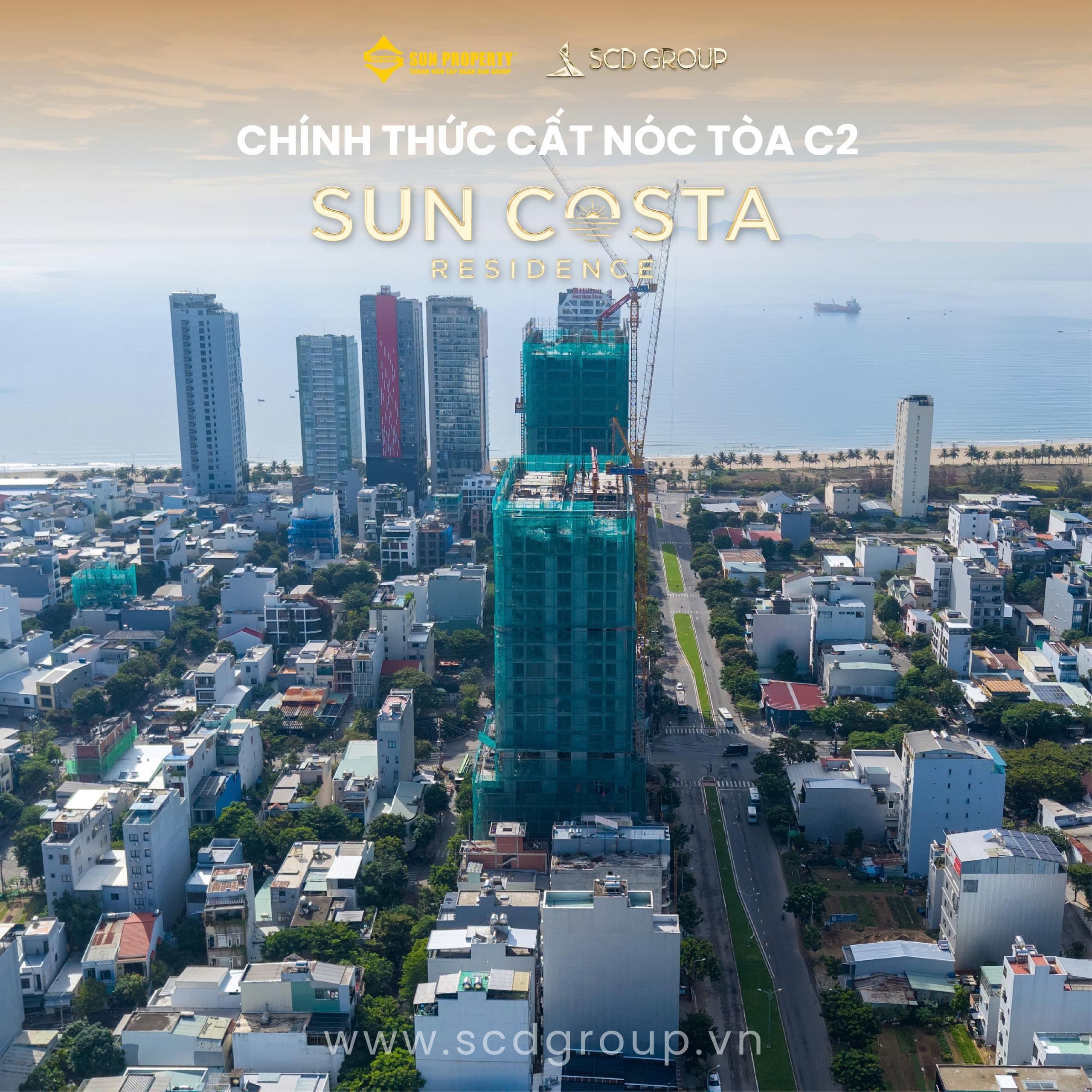 Chính thức cất nóc tòa C2 Costa Residence.