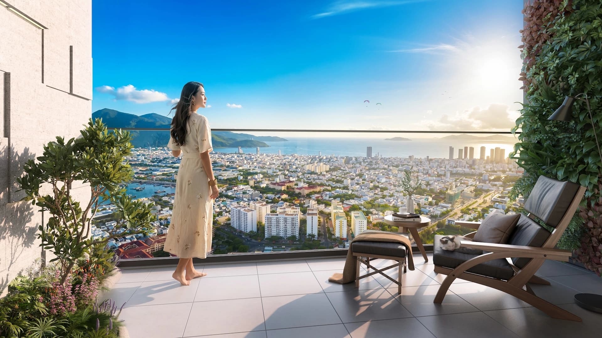 Không gian sống tại căn hộ Symphony 5 thuộc quần thể Sun Symphony Residence. Ảnh: Sun Property